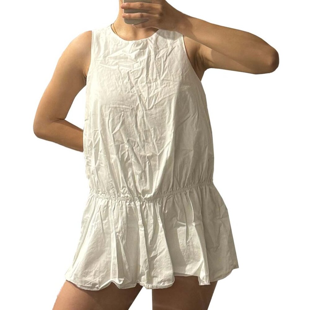 Trafaluc by Zara White Romper Size Extra Small